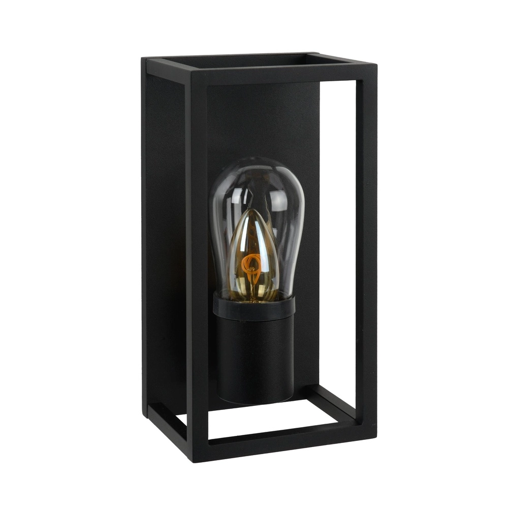 Black wall lamp Carlyn single bathroom IP54