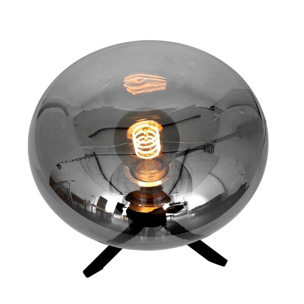 Glass table lamp Reflexion 22cm black with smoke glass Steinhauer 8712746132601
