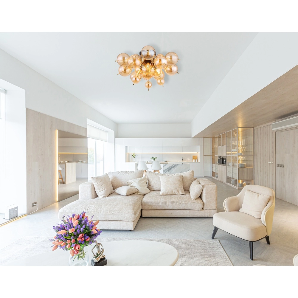 Unique ceiling lamp Udo Amber glass Globo 9007371446636