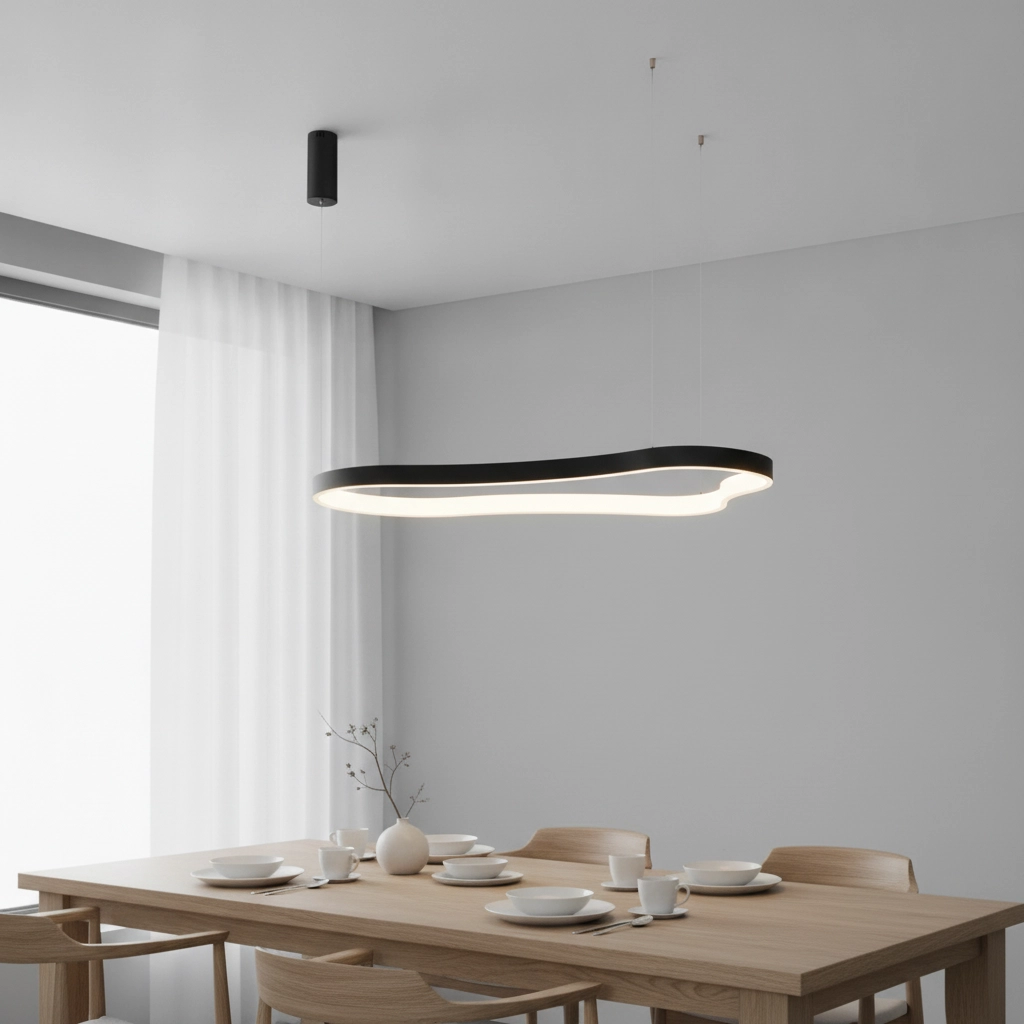 Natural shape pendant lamp Dussa black 120cm