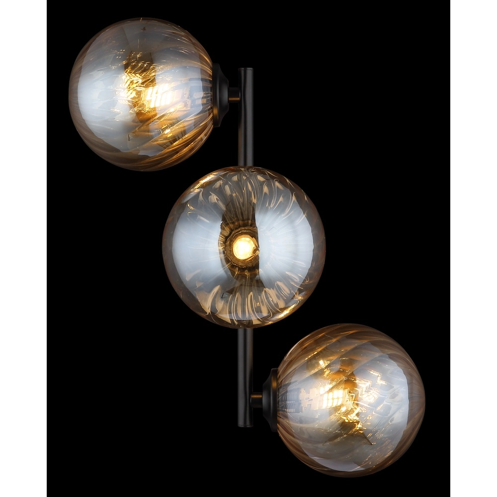 Black wall lamp Conor with amber glass Globo 9007371515189