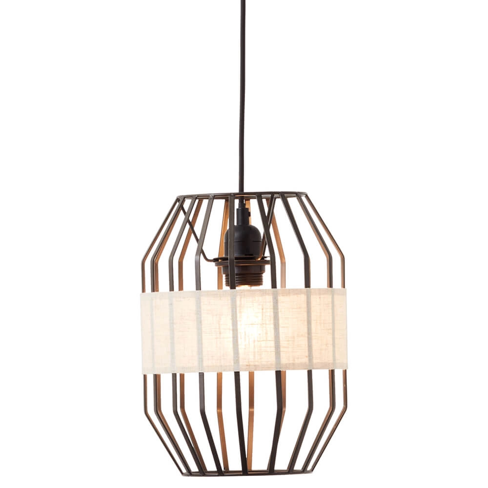 Hanging lamp Slope 23cm black with sand color