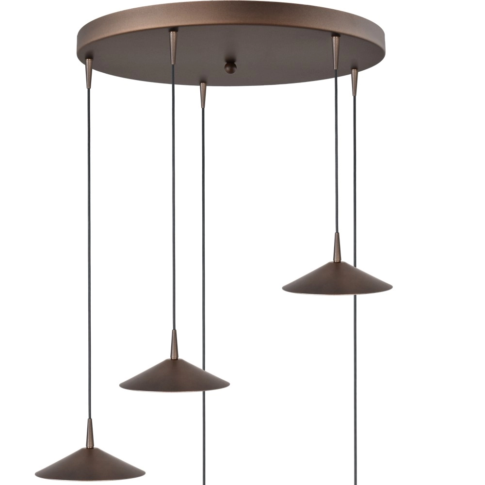 5-light pendant lamp Ceppo cocoa brown Ø 18cm round Masterlight 8718121358710