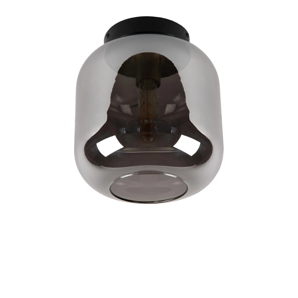 Ceiling lamp Joanet Ø 25cm black with smoke glass