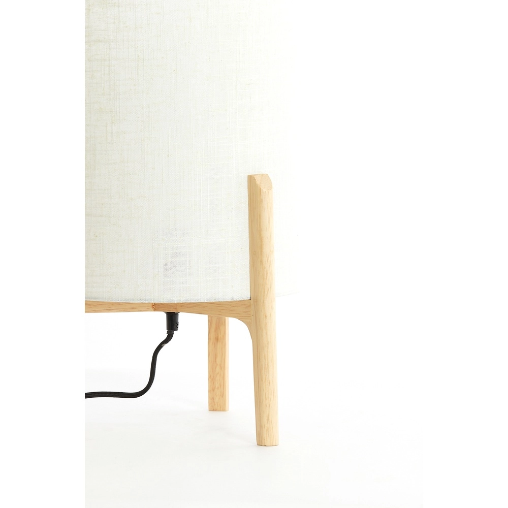 Table lamp Litto Ø 28cm - wood look with natural linen Light & Living 8717807792701