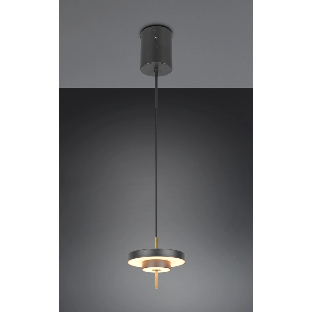 Design pendant lamp Keaton black with gold Ø 20cm