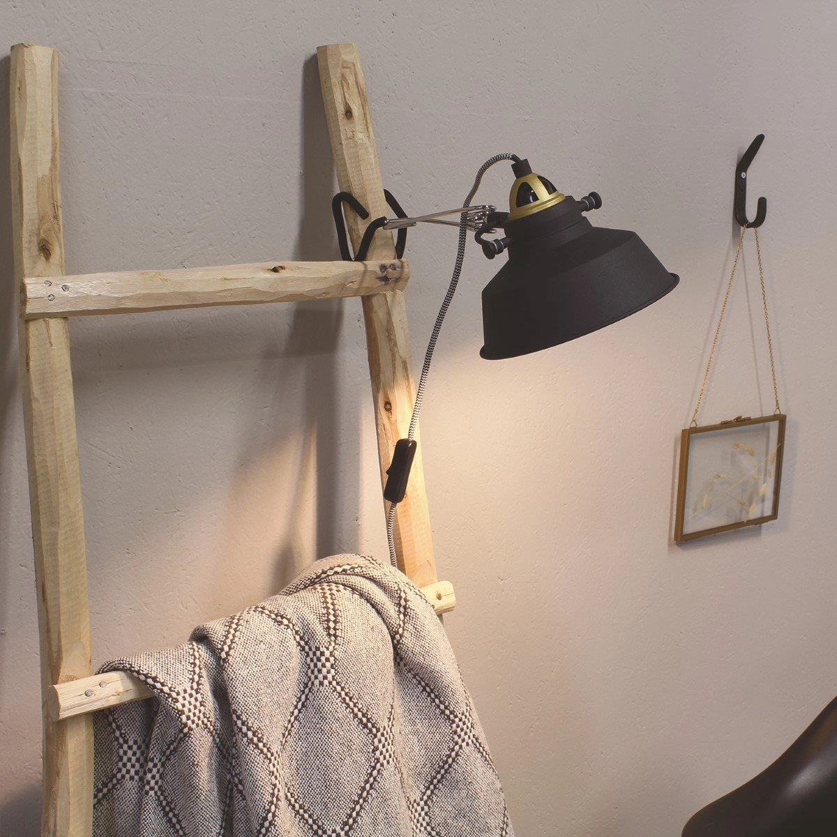 Wall lamp Mexlite black with gold Steinhauer 8712746114720