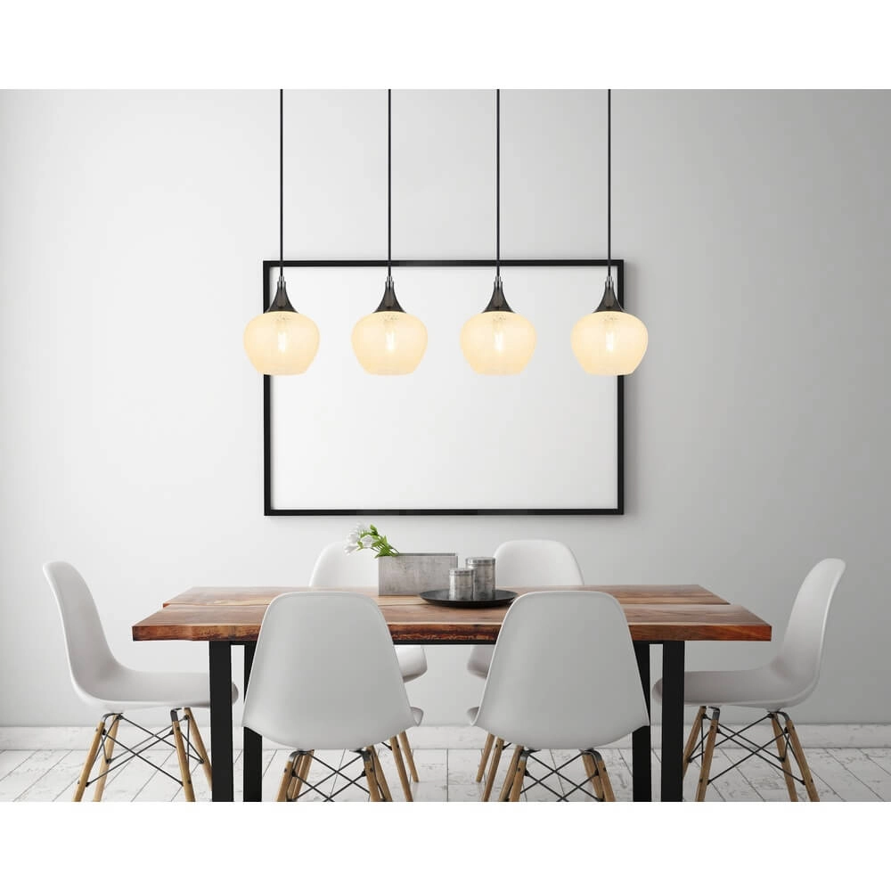 Anthracite pendant lamp Maxy with white glass 4-lights Globo 9007371456178