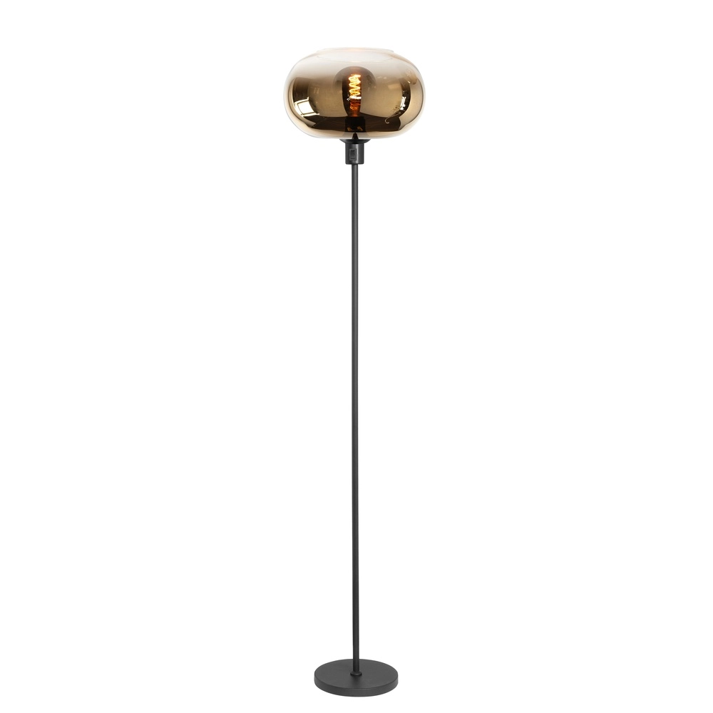 Floor lamp Bellini black with gold glass Ø 31cm