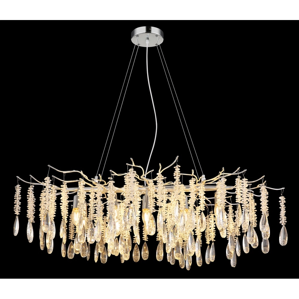 Pendant lamp Kinga silver grey 100cm Globo 9007371567003