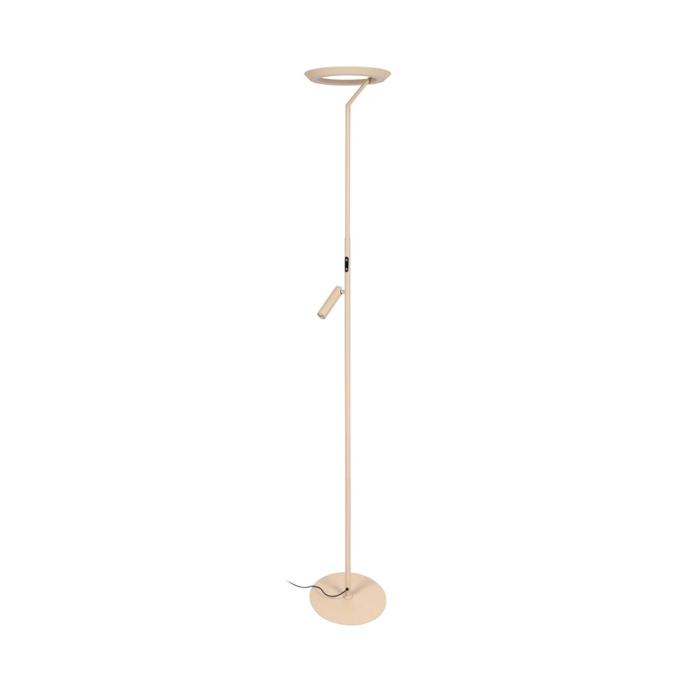 Design floor lamp Celeste sand brown Ø 28cm with reading light