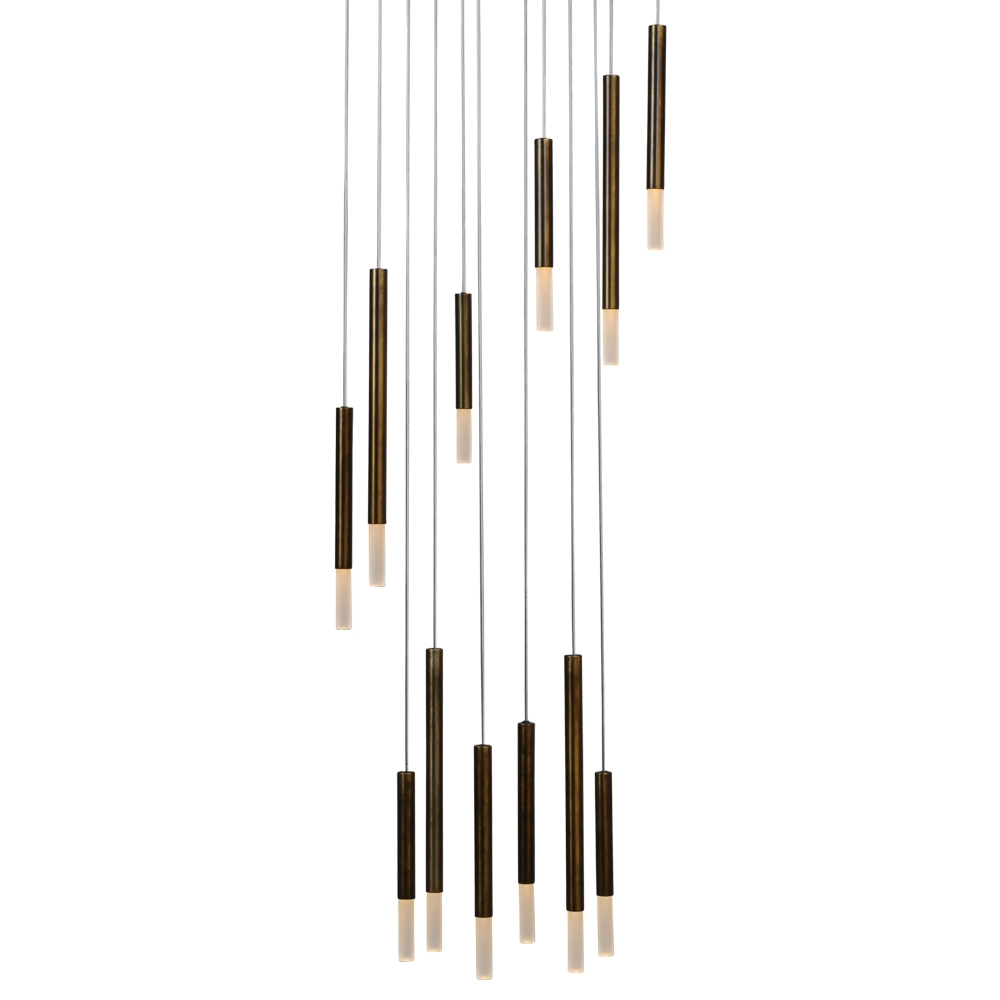 Black loft hanging lamp Flute 12-light design cylinders Masterlight 8718121211091