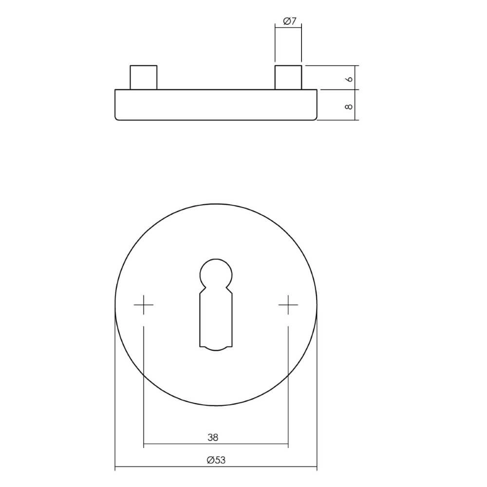 Key rosette Tira round anthracite Intersteel 8714186549421