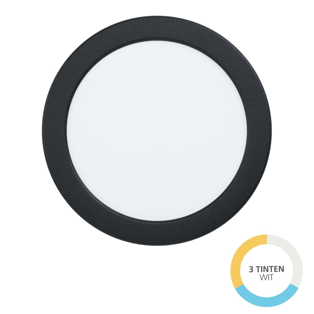 IP44 ceiling light Fueva 6 round - black - Ø 16,8cm