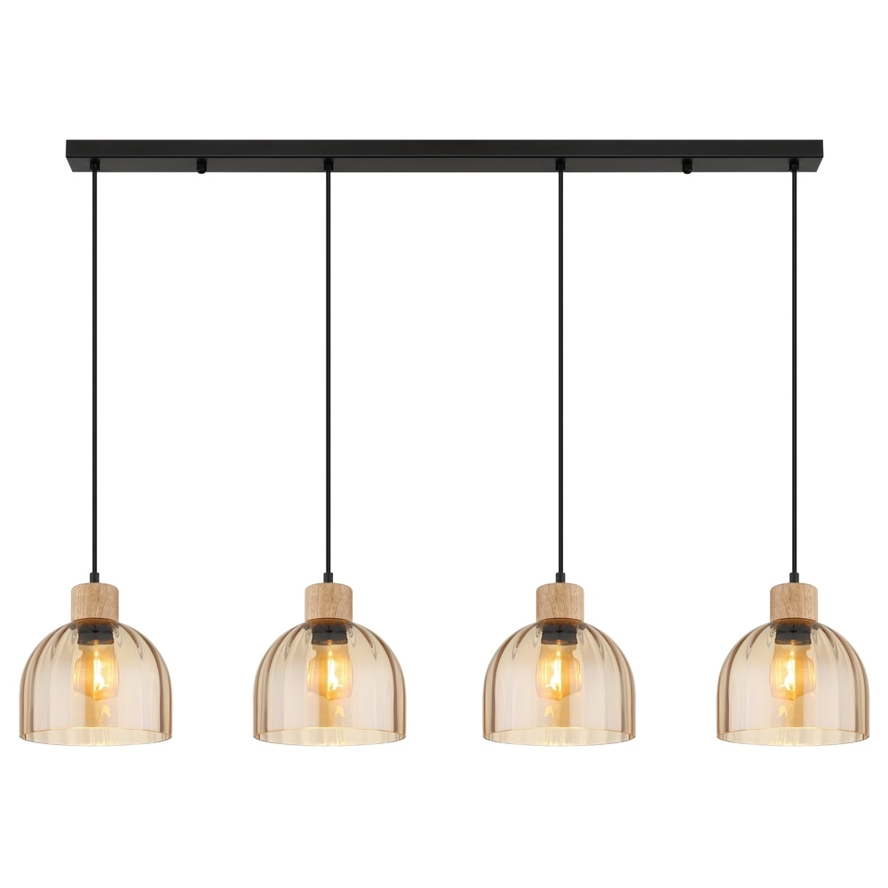 4-light pendant lamp Swanson Black Globo 9007371583652
