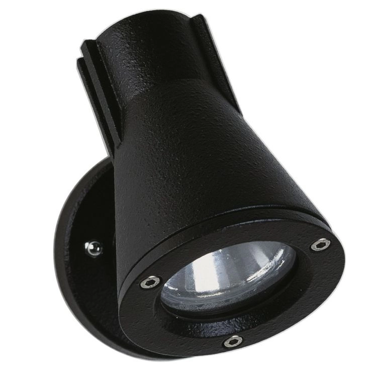 Black outdoor wall spotlight Orientable 10cm