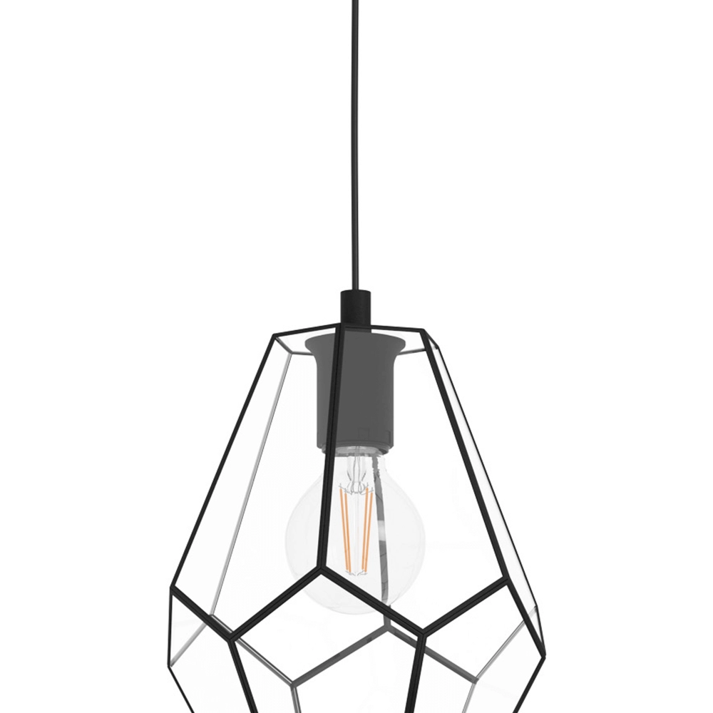 Pendant lamp Mardyke black with glass Eglo 9002759436438