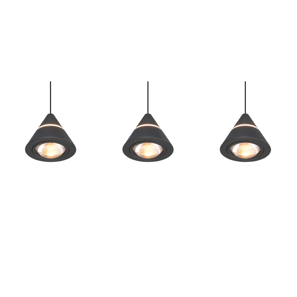 Design pendant lamp Romeo 3-light black Trio 4017807667769