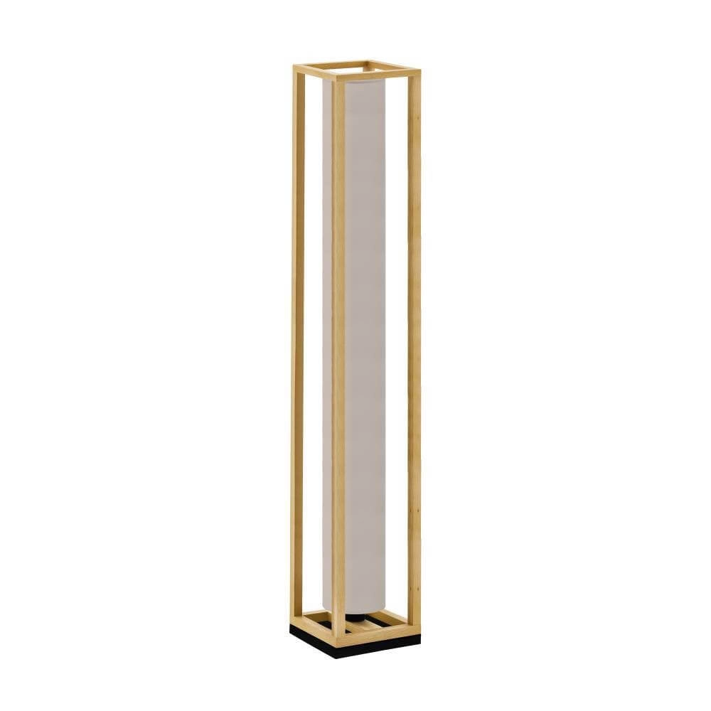 Wooden floor lamp Granados with cappuccino hood