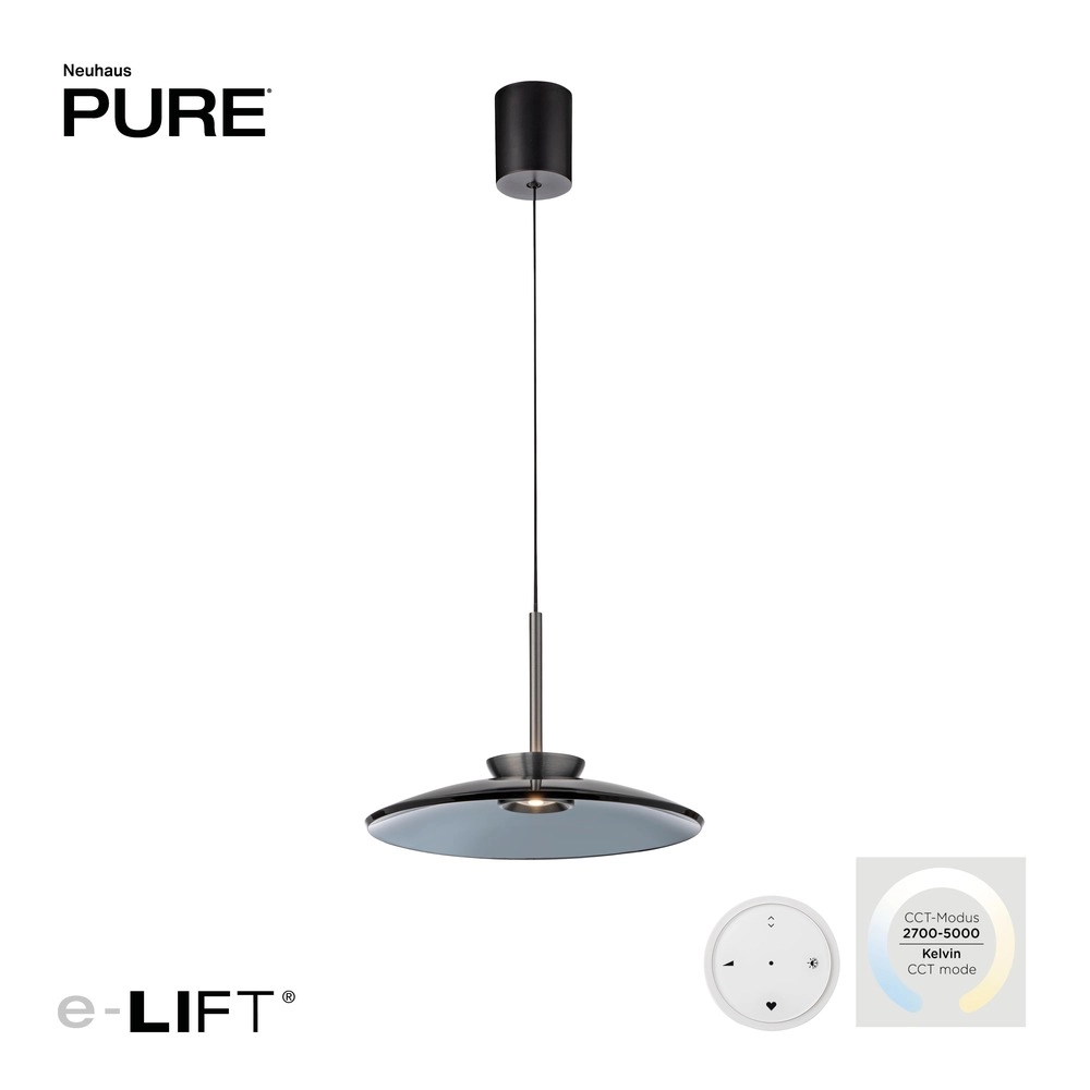 Pendant lamp Ø 50cm Pure E-Moon with smoke glass Paul Neuhaus 4012248386361