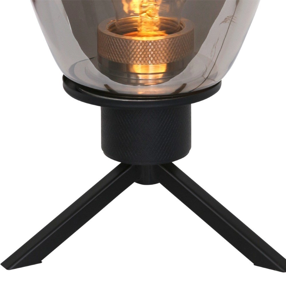 Glass table lamp Reflexion 15cm black with smoke glass Steinhauer 8712746132618