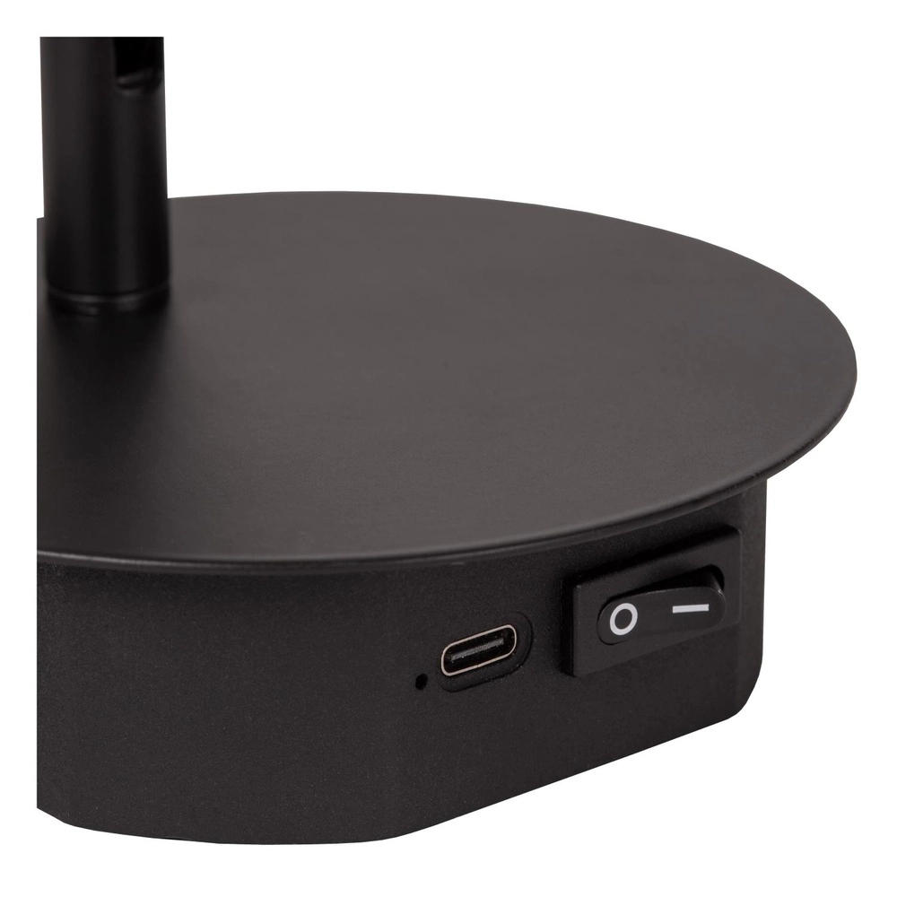 Magnetic wall light Jolijn Rechargeable Black Bedside Lamp Lucide 5411212771353