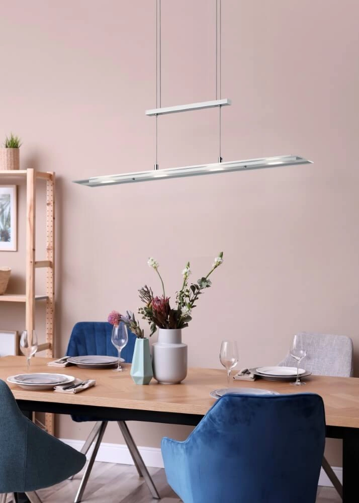 Glass pendant lamp Milos nickel Trio 4017807588262