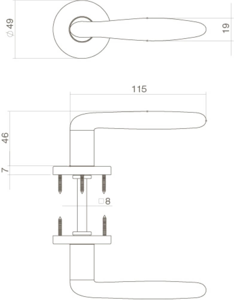 Door handle Phobos nickel matt Intersteel 8714186089279