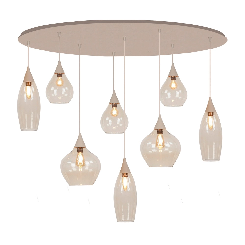 Pendant lamp Cambio sand brown 8-lights