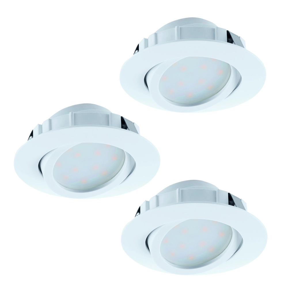 Set of 3 recessed spotlights Pineda white
