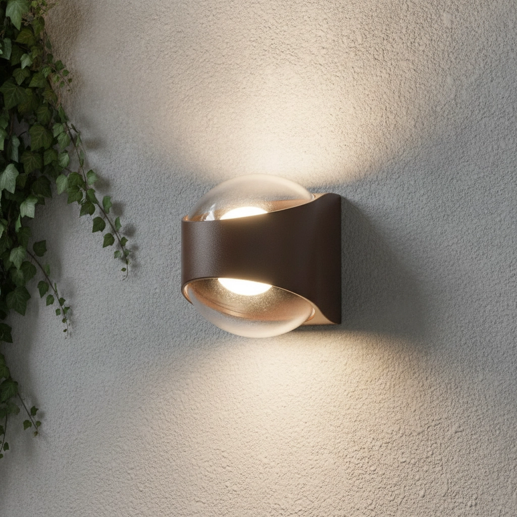 Modern wall spot London Rust brown - 2x LED