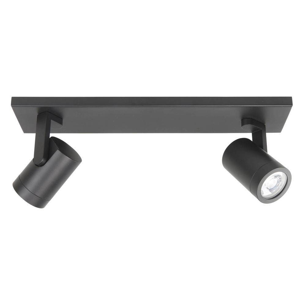 Surface-mounted spot Halo Spot black 2-light straight