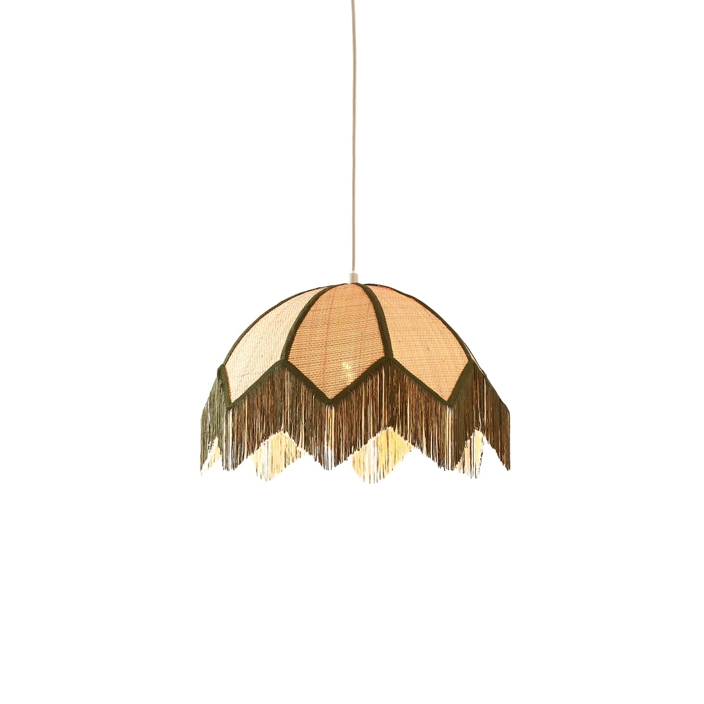 Ø 45cm pendant lamp Sulina raffia with greenery Light & Living 8717807762391