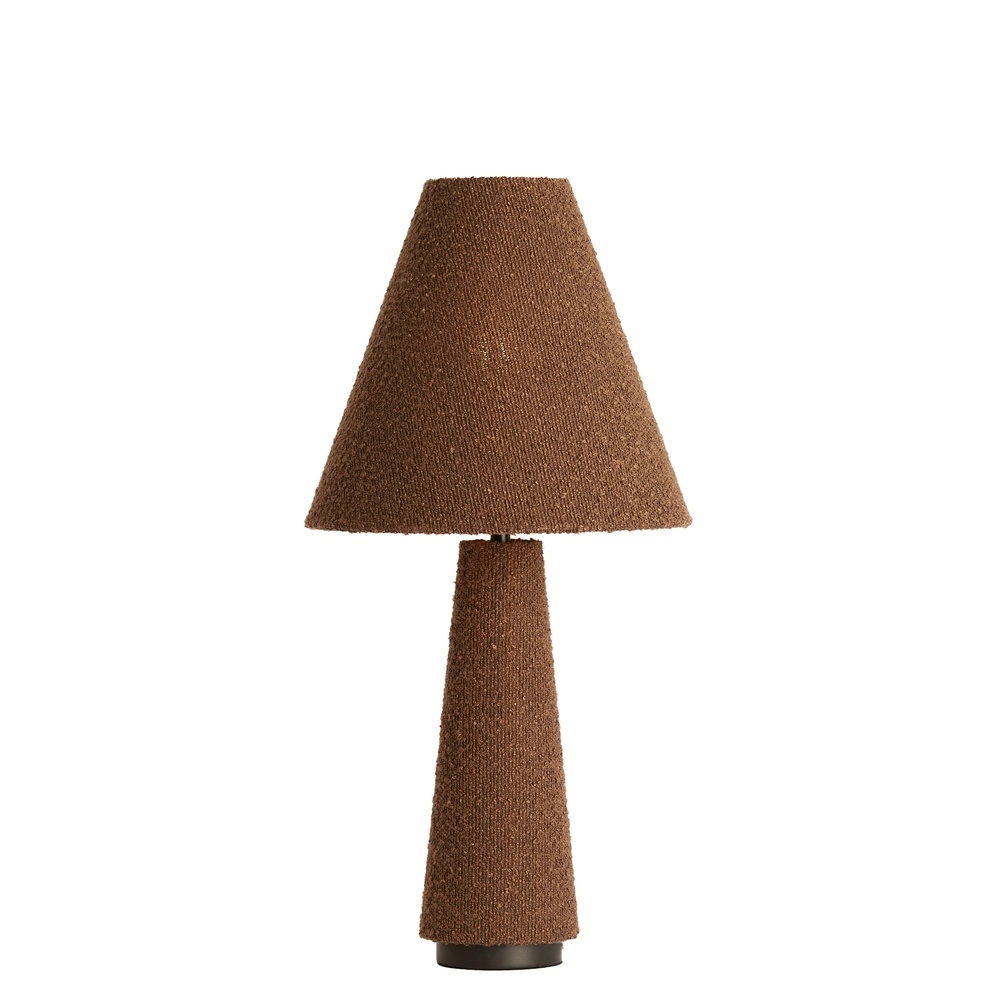 Table lamp Devia Ø 30cm - bouclé - brown Light & Living 8717807759476