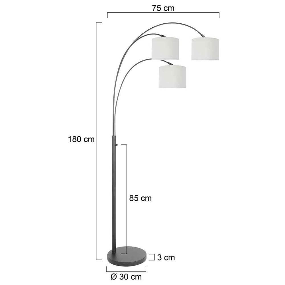 Floor lamp Sparkled Light black with white caps Steinhauer 8712746173598