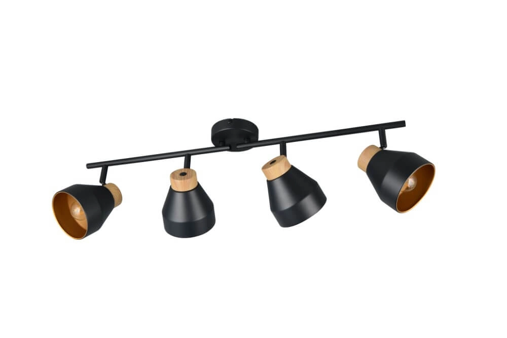 Design ceiling lamp 4-light Valentin black Trio 4017807637434
