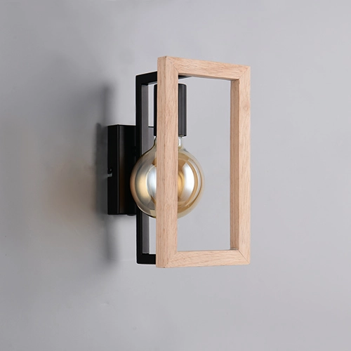 Design wall lamp Bano black with wood Trio 4017807670899