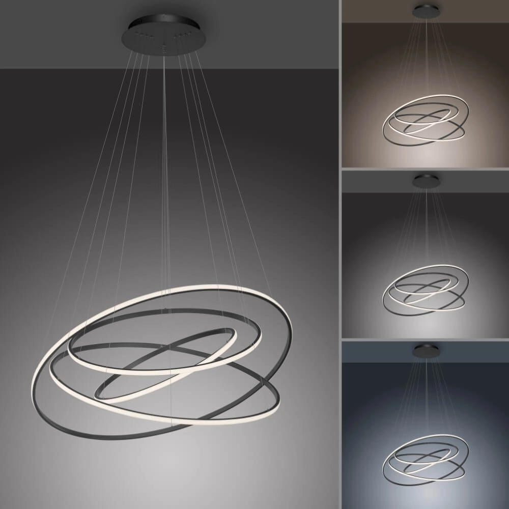 Modern pendant lamp Tessara anthracite Paul Neuhaus 4012248372654