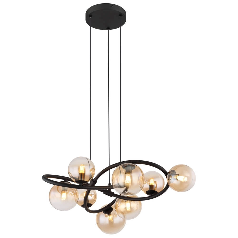 Black pendant lamp Tuberius Design 8-light