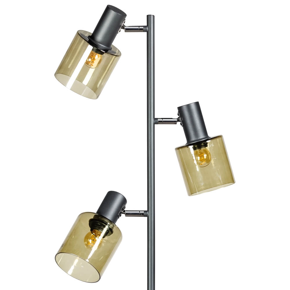 Glass floor lamp Sledge Glass 3-light black with gold glass ETH 8720195302889