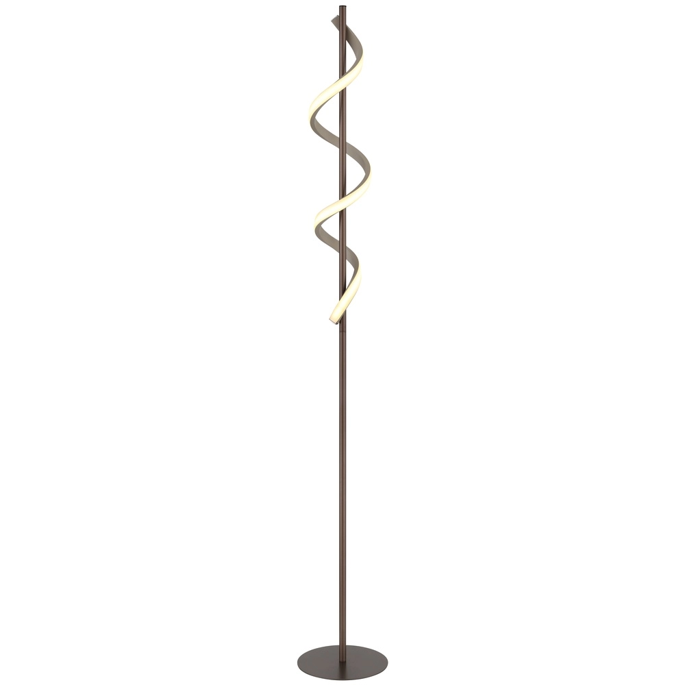 Floor lamp Spiro bronze with sand brown