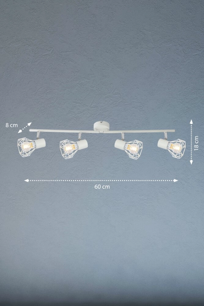 White surface-mounted spotlight Ran 4-light Fischer & Honsel 4001133203937