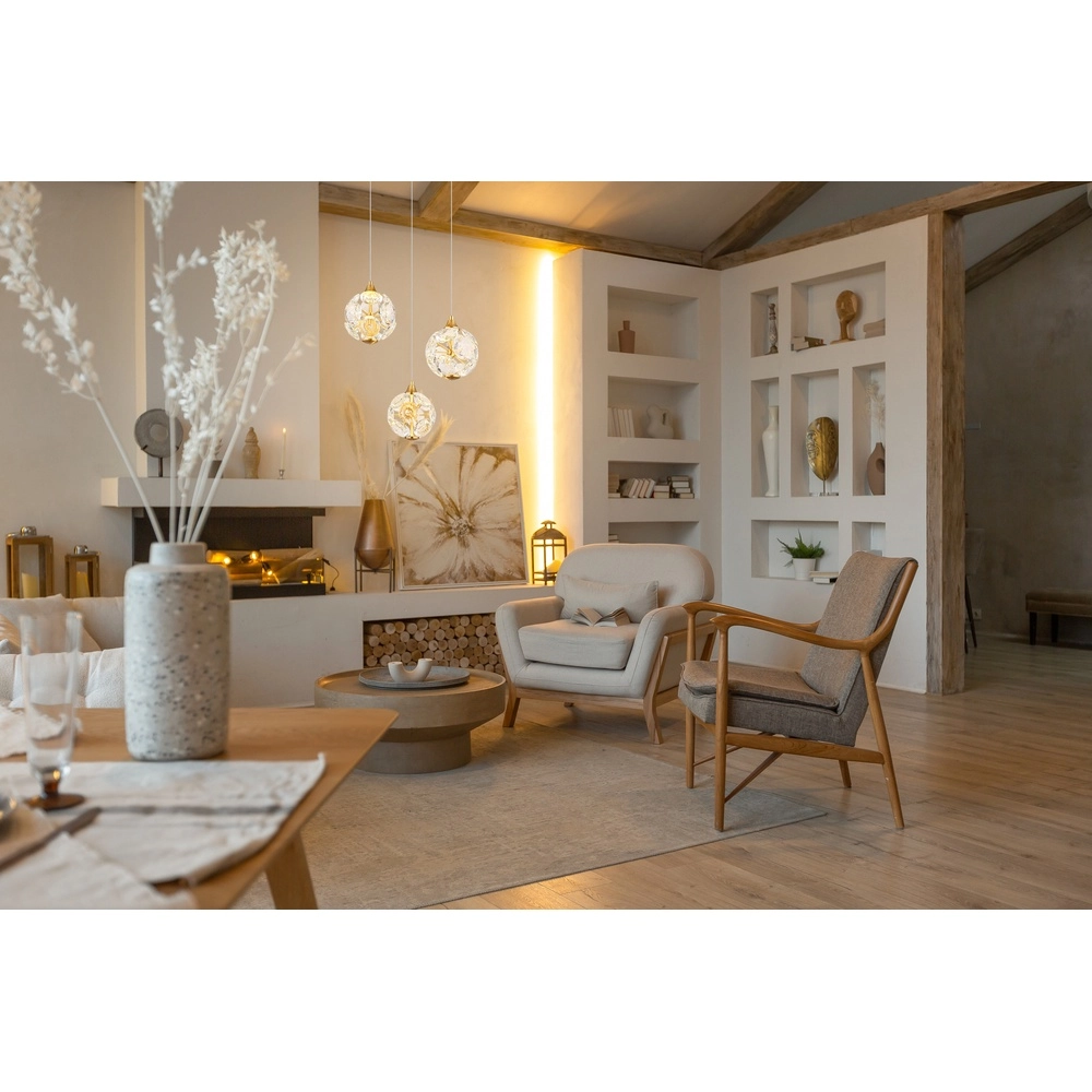 3-light pendant lamp Virina gold Ø 65cm Globo 9007371449620