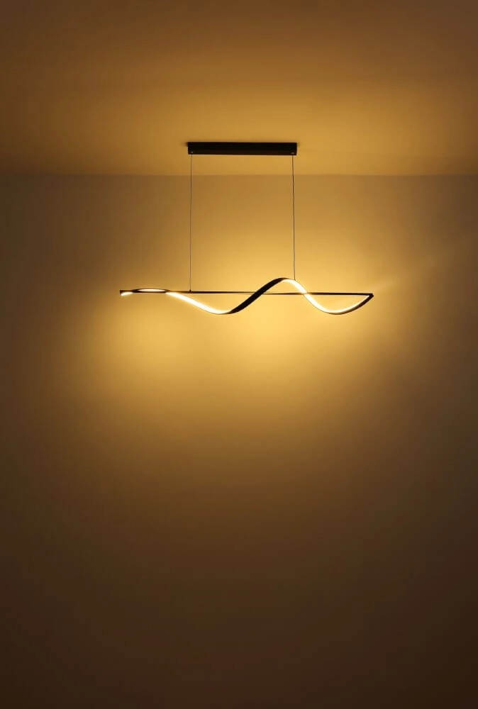 Wavy pendant lamp Violino Black design Globo 9007371446117