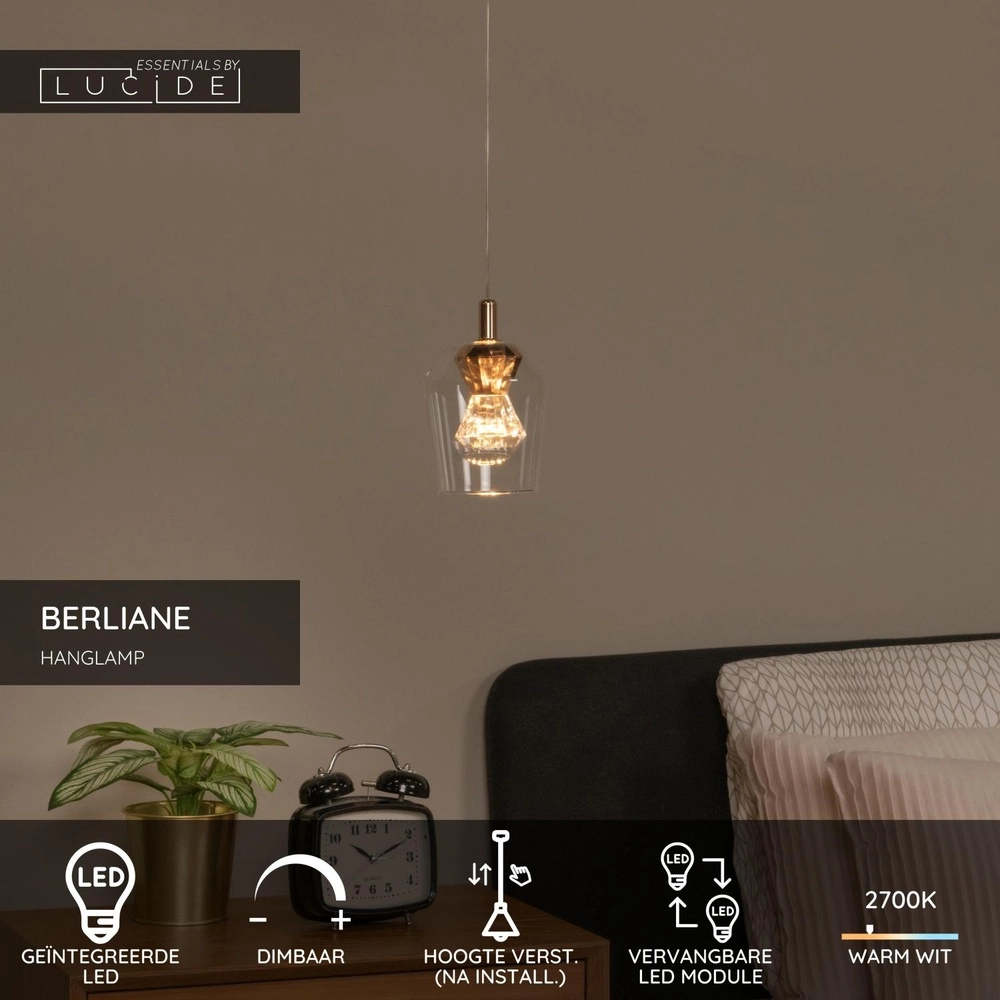 Unique pendant lamp Berliane single Lucide 5411212010995