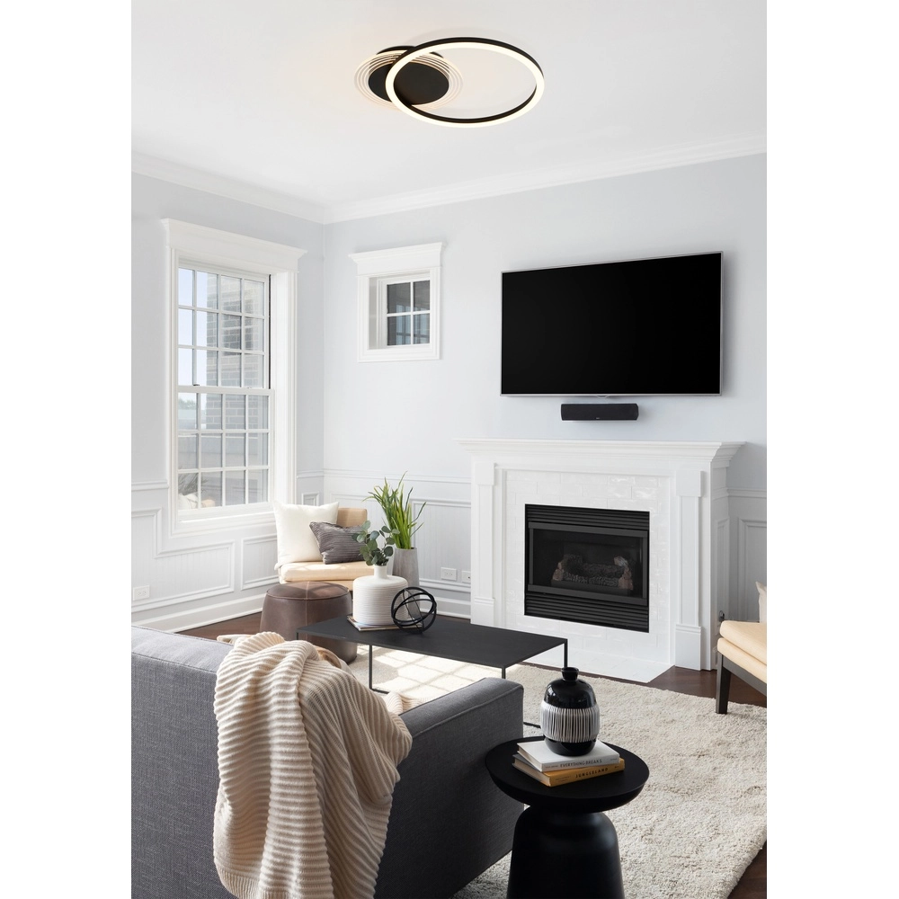 Ceiling lamp Contour black single Searchlight 5053423298757