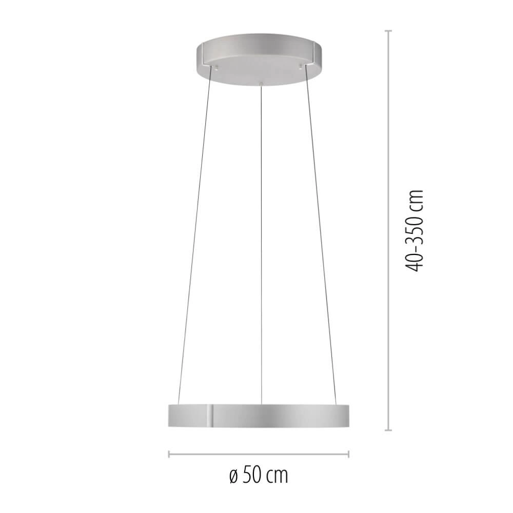 Round hanging lamp Pure E-Clipse aluminum Ø 50cm Paul Neuhaus 4012248372333
