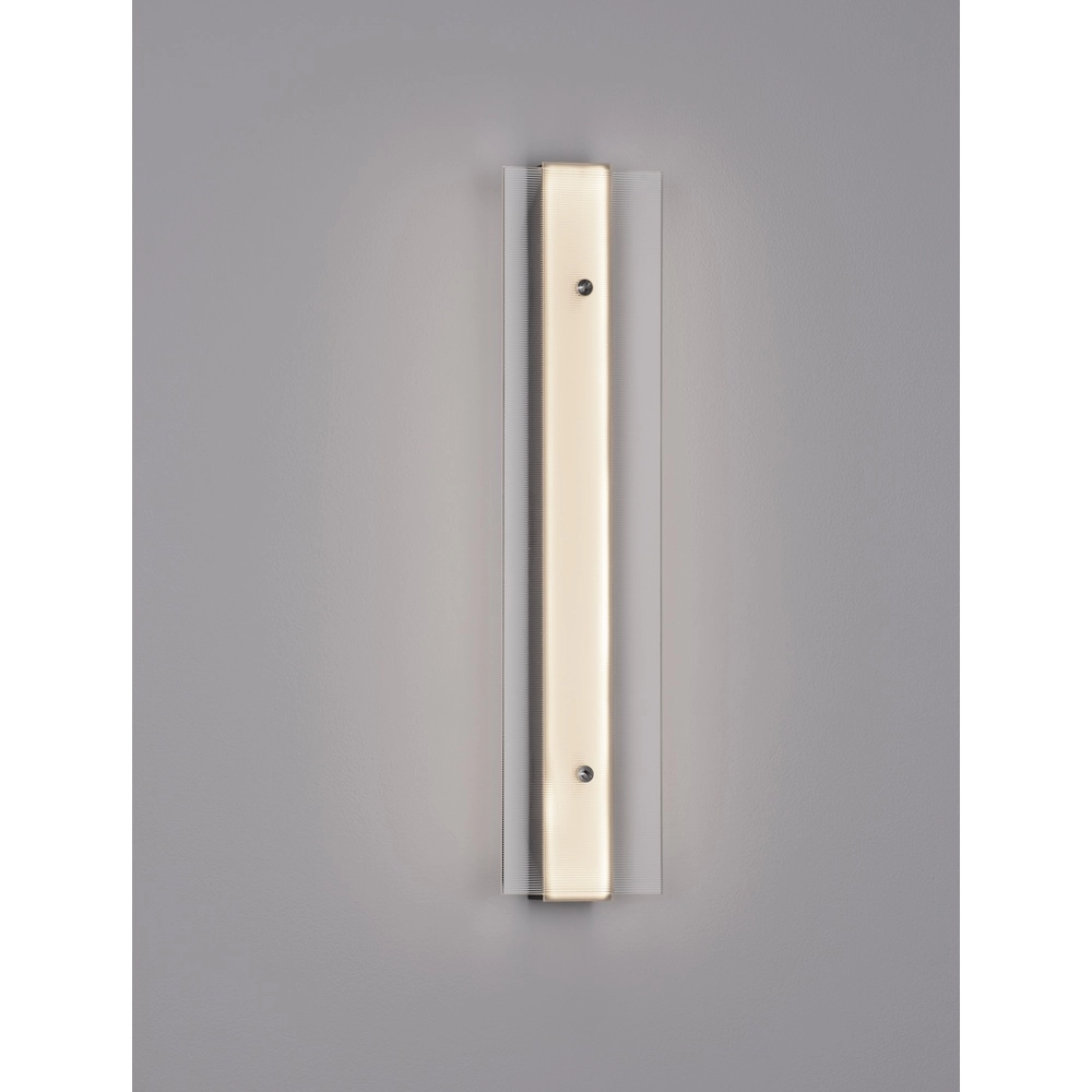 Design wall lamp Pauline silver with glass