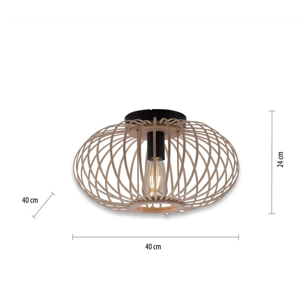 Wooden wire lamp Racoon Ø 40cm Just Light 4043689984342