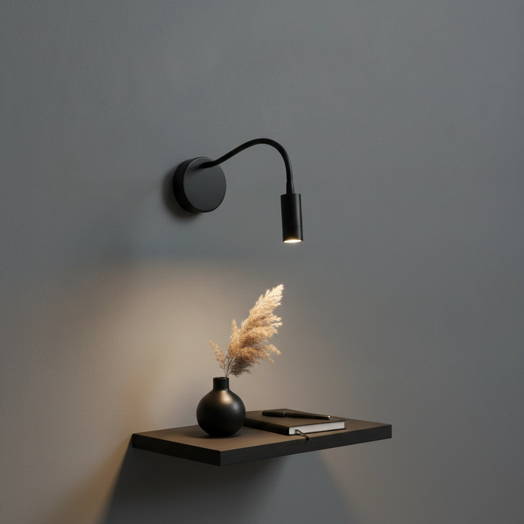 Bedside lamp Flex black with USB connection